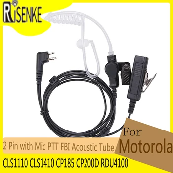 RISENKE האוזנייה עבור Motorola CLS1110 CLS1410 CP185 CP200D RDU4100 RDM2070D ווקי טוקי אוזניות עם מיקרופון PTT אקוסטית צינור
