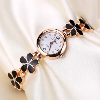 Sdotter אופנה קטן שעונים נשים 2022 יוקרה ריינסטון פרח צמיד פלדה אל חלד רצועת שעון שמלה נשית שעון relogio