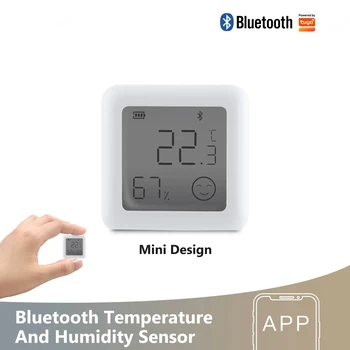 Tuya אפליקציה Bluetooth Smart משק הבית טמפרטורה חיישן הלחות LCD מקורה לחות Thermomter שליטה מרחוק שליטה קולית