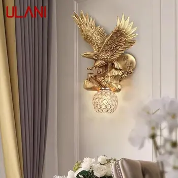 ULANI מודרני שרף נשר מנורת קיר LED זהב יצירתי קריסטל, מנורות קיר אורות עיצוב הבית סלון, חדר השינה, המרפסת.