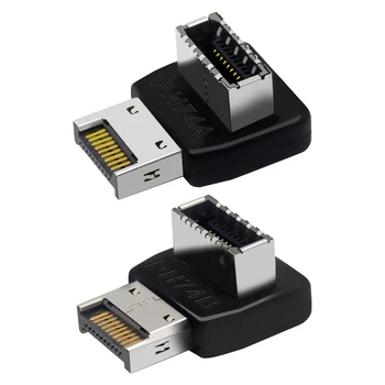 USB כותרת מתאם למחשב לוח אם מסוג C-USB3.סוג 1-E 90 מעלות הממיר.