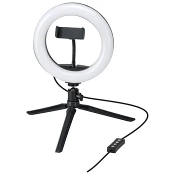 Vlogging חצובה עם אור LED הטבעת, שחור, TPDL801B