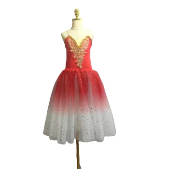 אדום בלט תלבושת עבור בנות שמלת זמן Vestidos עבור בנות ביצועים בגדים ברבור ריקודי בטן חצאיות