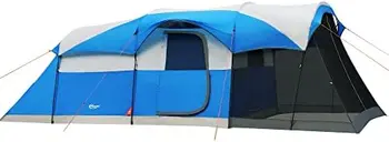 אדם אוהל קמפינג משפחתי עם מרפסת, נייד עמיד למים Windproof בקתת אוהל עם Rainfly, לשאת את התיק על המשפחה לטיול