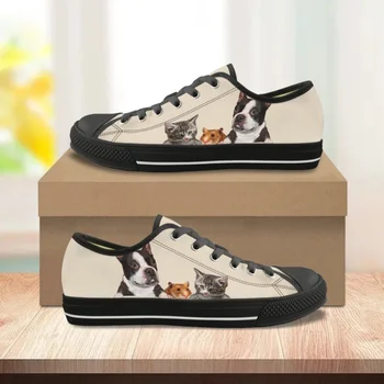 אופנה חתול כלב מזדמנים גברת נעלי בד חיצוני ספורט קיץ נעלי הליכה אופנת רחוב לנשימה לוח נעליים Mujer Chaussure