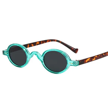 אופנה עגול קטן משקפי שמש נשים קלאסי בציר Steampunk מסמר גברים משקפי שמש בגוונים UV400 אליפסה נקבה מסגרת משקפיים