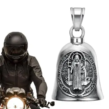אופנוע בל יצירתי טיטניום פלדה רכיבה בל עם פריך Ringstones תליון אפוטרופוס בל בהצלחה הקמע רוכב מתנה