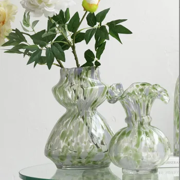 אירופה אגרטל זכוכית מזוגגת הידרופוני פרח עיבודים ירוק קישוט קישוטים לחדר האוכל שולחן אגרטל פרחי קישוט הבית
