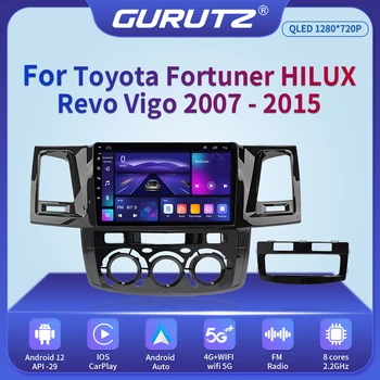 אנדרואיד 12 DVD 2Din רדיו במכונית טויוטה Fortuner HILUX Revo ויגו 2007-2015 נגן וידאו Autoradio ניווט GPS Carplay WiFi4G