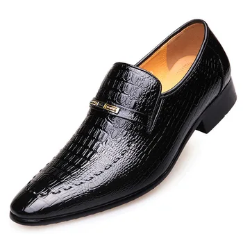 אנשים עסקים נעליים מזדמנים חברתית הנעל בחתונה זכר הנעלה Zapatos Hombre Mens PU עור נעלי יוקרה דפוס תנין