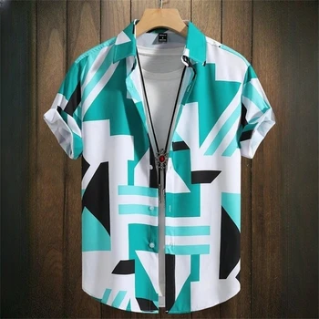 אנשים פשוטים של חולצות 3d טלאים הדפסה באיכות גבוהה של גברים בגדי רחוב מעצב קצר עם שרוולים מסיבת חוף הוואי חולצות