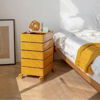 ארונות אחסון בן 360 מסתובב השינה מטלטלין שולחן ליד המיטה ארון קטן שולחן הארונית פשוט קוסמטיקה אחסון בצד ארון