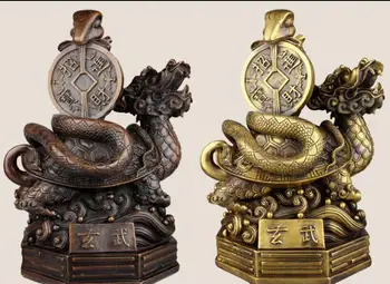 ארט דקו פסל החיה סואן וו צב דרקון הנחש פסל ברונזה אחד