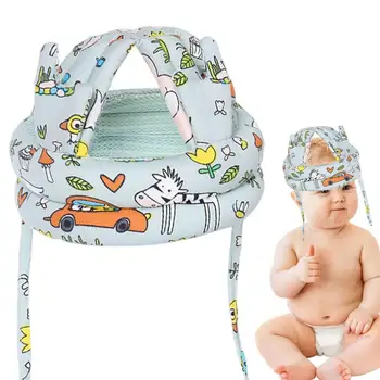 בטיחות התינוק כובע חמוד כותנה כובע מגן על התינוק מתכוונן רחיץ ספוג מלא בטיחות כובע ריצה הליכה עומד
