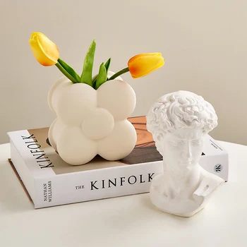 בסגנון נורדי יצירתי בצורת פרח השולחן אגרטל קישוט מרפסת עיצוב הסלון קישוט אביזרים לעיצוב הבית הבחורה מתנה