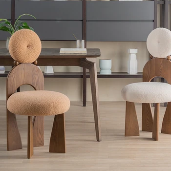בסגנון נורדי כיסאות חדר האוכל הביתה מעצב בציר איפור הכיסא מעצב הכיסא פשוטה מעץ מלא עגיל משענת הכיסא.