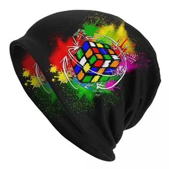 בציר Rubix Rubiks הקוביה מתמטיקה המאהב בונט כובעים היפ הופ כובע סרוג עבור גברים, נשים, חורף חם Skullies כובעים כובעים