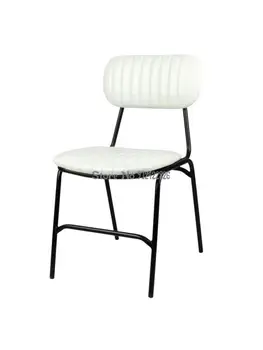 ברזל חשיל האוכל כיסא רטרו אמריקאי מדינה תעשייתית בסגנון לופט כיסא עור המעצב מסעדה בית קפה הכיסא