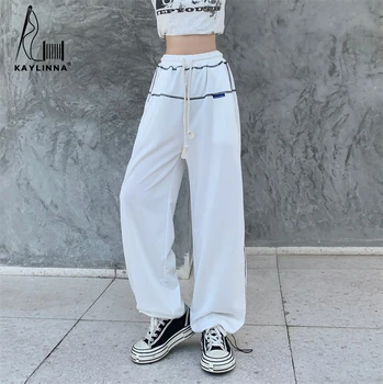 ג 'ינס נשים מכנסיים גבוהה המותניים קוריאה אופנת רחוב Y2k Harajuku נשים מכנסי דגמ