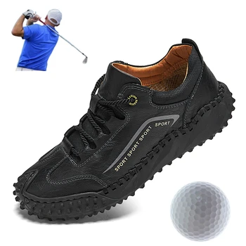 גברים גולף נעלי גברים לנחם את אימון גולף נעלי חיצונית אנטי סליפ מקרית נעלי הליכה גודל 38-48 תחרה עד נעלי ספורט גברים