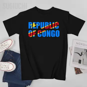 גברים קצר חולצה הרפובליקה הדמוקרטית של קונגו חולצת טי Tees O-צוואר חולצות נשים בנים כותנה יוניסקס האומה להחיל את כל העונות