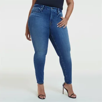 גדול של נשים ג 'ינס גבוהה המותניים ואת האגן הרמת מכנס ג' ינס Xs-4xl בגדלים שחור צבעים כחולים המכנסיים אופנת רחוב נשים בגדים