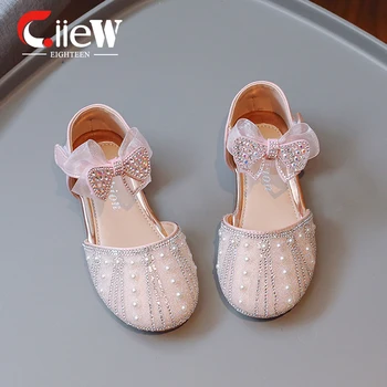 גודל 21-36 בנות הנסיכה נעליים נוצצות ילדה ילדים סנדל פרפר חמוד להתלבש נעלי נעלי נוחות לילדים פאטוס הנינה