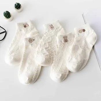 גרביים לנשים לבן הקיץ החדש של הנשים מפואר כותנה עם הדפס Harajuku אופנה לוליטה 