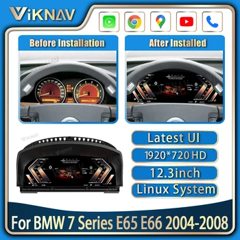 דיגיטלי אשכול המכונית Speedmeter עבור ב. מ. וו סדרה 7 E65 E66 2001-2008 מערכת Linux המכונית 12.3 אינץ הטייס HD LCD מכשיר אשכול