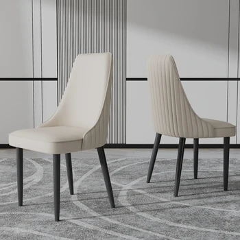 האוכל כרית מודרני כסאות סלון גן מתכת יוקרה נורדי כיסא עור המעצב Sedie סאלה דה-Pranzo חדר Decoraction