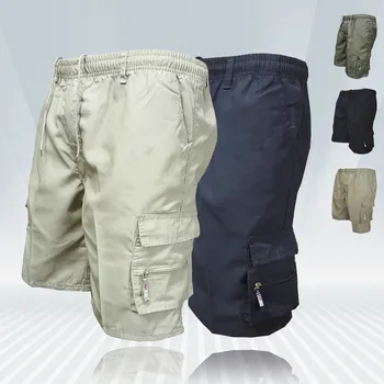 האופנה גברים של מטען צבאי קצרים Mens טקטי מכנסיים מזדמנים גדול בכיס ספורט מכנסיים מטענים לוחות מכנסיים בתוספת גודל זכר