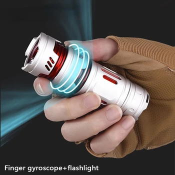 האצבע גירוסקופ+פנס XPG פנס LED נטענת USB עמיד למים לפיד מובנה סוללה ניידת לקמפינג תאורה