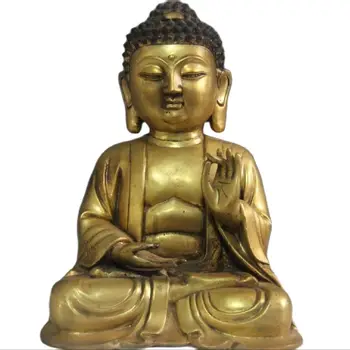 הטיבטי נחושת ברונזה צורך לדאוג מושב שאקיאמוני שאקיאמוני ודו פסל בודהה