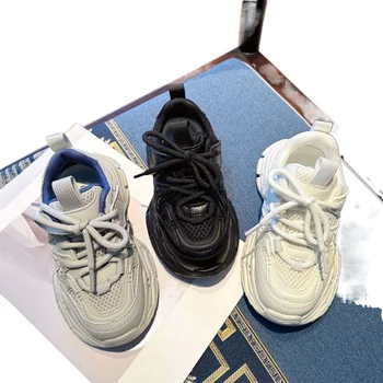 הילדים החדשים לבן עבה נעלי ילדים נעלי ריצה קלים בנות נעלי ספורט לנשימה אבא נעלי ספורט