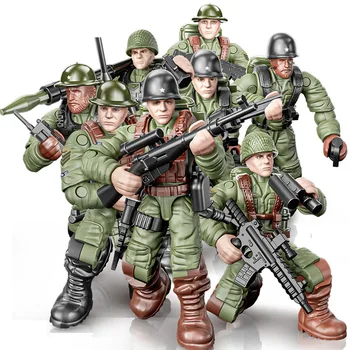 הרכבה של קטנות האדם דגמים עם מטלטלין המפרקים סימולציה של דמויות אנושיות אבני בניין חיילים, נשקים צבאיים צעצועים
