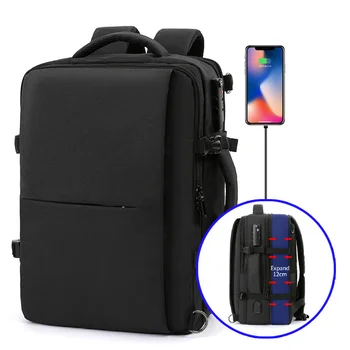 חבר אילן נסיעות עסקים כפול תא טעינת USB תרמיל רב-שכבתית ייחודי דיגיטלי התיק 15.6 אינץ ' נייד.