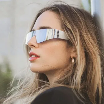 חדש Y2K ספורט פאנק משקפי שמש נשים מעצבים כיכר גוגל גברים מותג יוקרה UV400 משקפי שמש צבעוניים במראה אופנה משקפי שמש