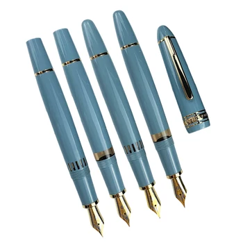 חדש Yongsheng 629 קיבולת גדולה עט נובע ואקום סגסוגת אלומיניום בוכנה פעימות הלב JunFeng זהב 14k החוד מתנה עטים האגם הכחול