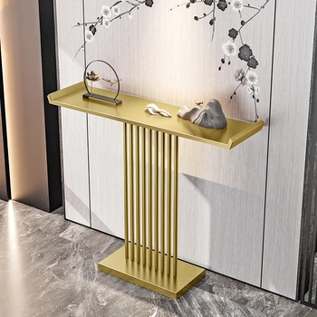 חינם-התקנה מתכת הזהב מסוף שולחן ברזל מודרני מרפסת ארוכה שולחן צד חדש בסגנון סיני הכניסה מסוף השולחן רהיטים