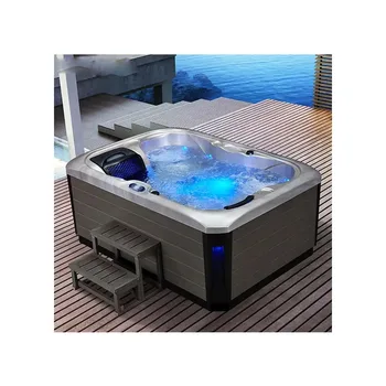 חיצונית, אמבט ספא מרובע 5 אנשים ' קוזי עם אורות LED עם מחיר נמוך לשחות ספא פונקציה