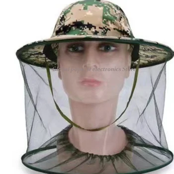 חיצונית לילה חרקים הגנה כובע שמשיה רשת לנשימה הרים את הכובע Windproof אבזם חיצונית דייג כובע דיג