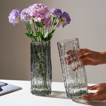 חיקוי שכבות קרח אגרטל יצירתי הסלון קישוטים שקוף אגרטל זכוכית S פשוט קישוט הבית פרח בקבוק הידרופוניקה