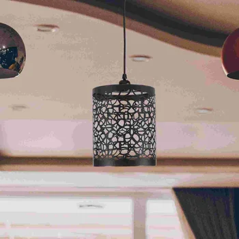 חלול אהיל הולו-out פרח וינטג התקרה שולחן העבודה של עיצוב רשת חידוש ברזל יצוק כיסוי תלוי שולחן אור גוונים