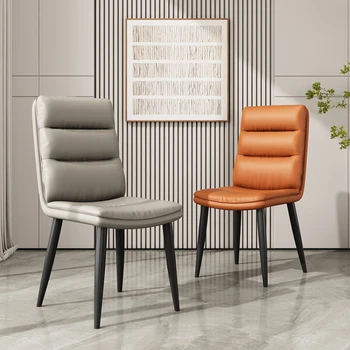 יוקרה מודרנית כסאות אוכל במטבח אופנה נורדית פנאי כיסאות עור PU ריפוד כיסא האוכל לסלון ריהוט הבית