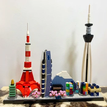 יצירתי מומחה טוקיו קו הרקיע של רעיונות עיר ציון דגם תואם 21051 Moc Buiilding בלוק לבנים צעצוע חינוכי מתנה 547pcs