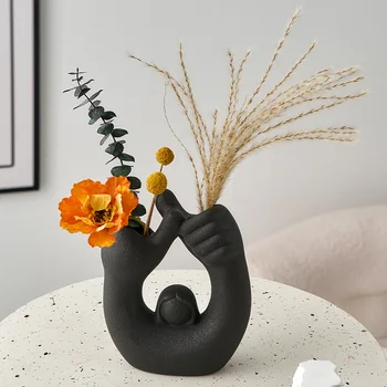 יצירתי נורדי קישוטים יד אגרטל פרחי גר בבית חדר פרחים מיובשים סידור שולחן העבודה אמנות העציץ במשרד קישוט