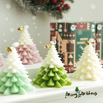 יצירתי עץ חג המולד, נרות ארומטיים חג המולד נר עיצוב הבית Mini נר שולחן העבודה קישוטים 2024 אורח מזכרות, מתנת יום הולדת