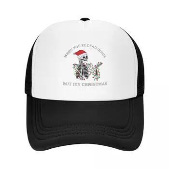 כאשר אתה מת מבפנים אבל זה ChristmasCap כובע בייסבול כובע חדש כובעים תיק החוף אנימה כובע נשים החוף של מגן הפנים של גברים