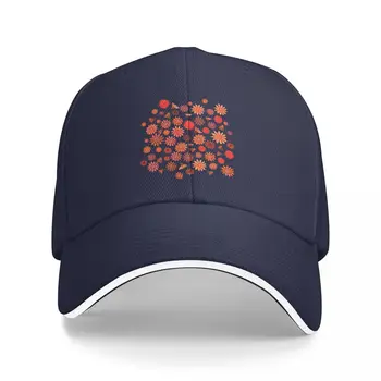 כובע בייסבול עבור גברים, נשים, Snapback אביב פרחוני פרץ - אדום מדהים פרח 1970 דפוס רוגבי כובע חג המולד ספורט כובעי כובע