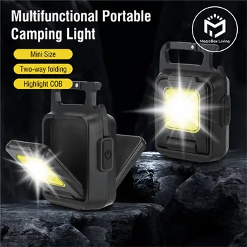 כיס מיני קלח אור קמפינג מחזיק מפתחות פנס LED נייד חירום עבודה קלה עם מגנט פותחן בקבוקים הבזק אור לילה